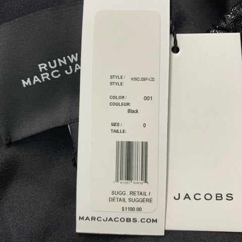 MARC JACOBS Taille 0 Robe droite texturée en mélange de polyester noir