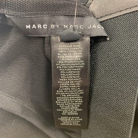 MARC by MARC JACOBS Vestido evasé de mezcla de lana negro talla L