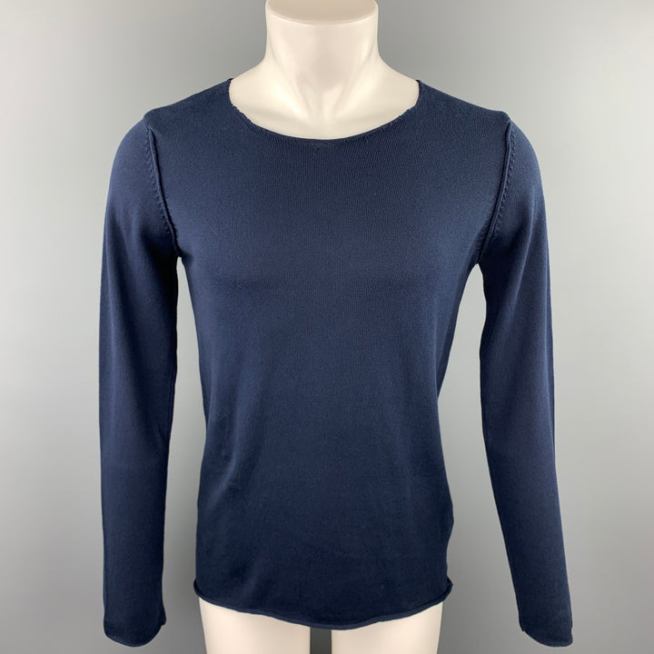 IMPERIAL Size S Navy Cotton Boat Neck Pullover