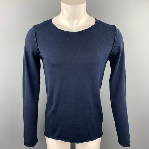 IMPERIAL Size S Navy Cotton Boat Neck Pullover
