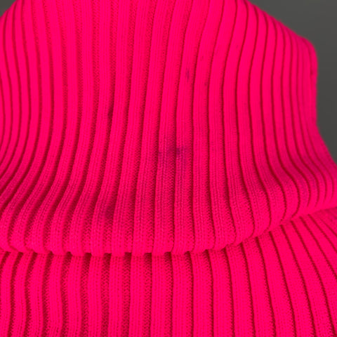 BALENCIAGA Size M Pink Ribbed Polyamide Turtleneck Pullover