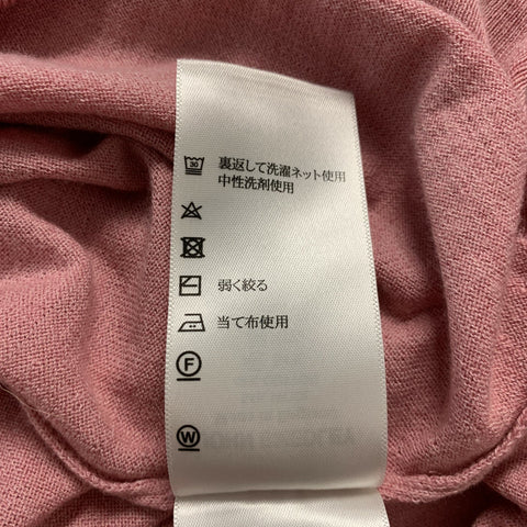 JOHN SMEDLEY Size L Pink Wool Cotton V-Neck Pullover