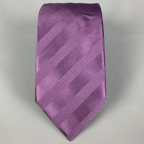 BRIONI Purple Textured Silk Cotton Neck Tie
