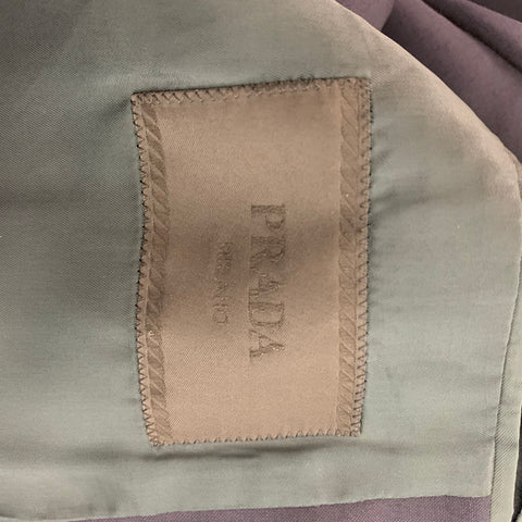 PRADA Size 42 Navy Wool Mohair Single Breasted Sport Coat