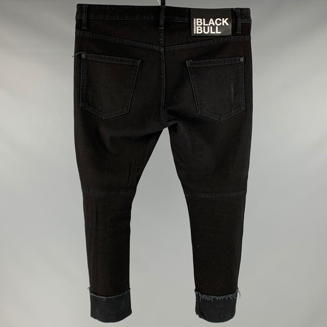 DSQUARED2 Size 34 Black Cotton Elastane Cropped Casual Pants
