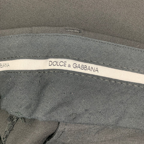 DOLCE & GABBANA Size 36 Black Wool Blend Zip Fly Dress Pants