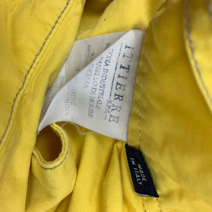 vintage VERSACE JEANS COUTURE Taille L Jaune Contrast Stitch Coton Chemise à manches longues