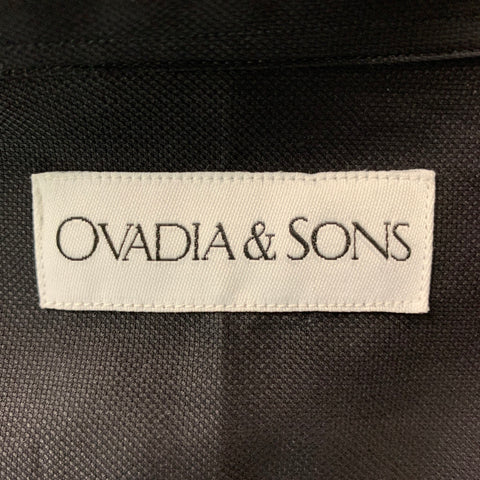 OVADIA & SONS Size XL Black Solid Cotton Button Down Long Sleeve Shirt