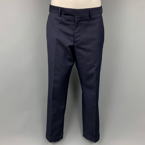 VITALE BARBERIS CANONICO Washington Size 38 Navy Wool Peak Lapel Suit