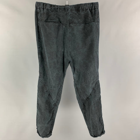 ANDREA YA'AQOV Size L Navy Black Lyocel Linen Cropped Casual Pants