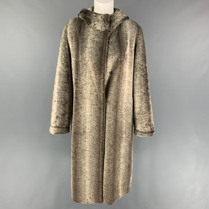 GIANFRANCO FERRE Size 6 Taupe Viscose Hooded Coat