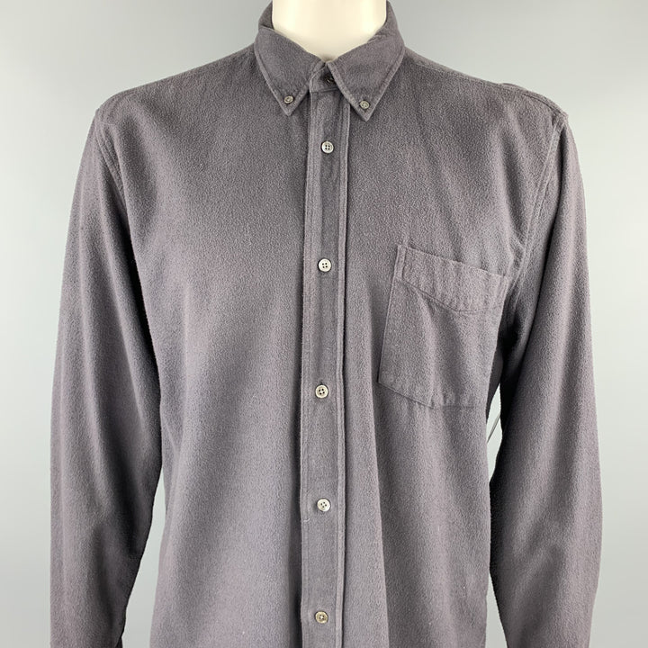 OUR LEGACY Camisa de manga larga con botones de algodón color carbón talla 42