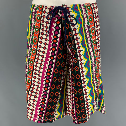 MARC by MARC JACOBS Talla 34 Pantalones cortos con cordones de poliéster con estampado multicolor