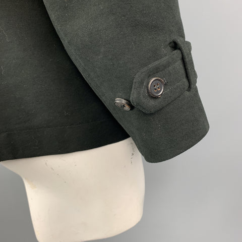 MAURO GRIFONI Size 40 Black Cotton Double Breasted Peacoat Jacket