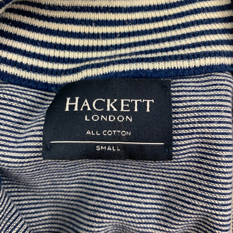HACKETT LONDON Size S Blue White Stripe Cotton Half Zip Pullover
