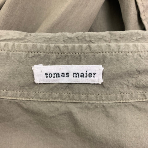 TOMAS MAIER Size S Olive Button Down Long Sleeve Shirt