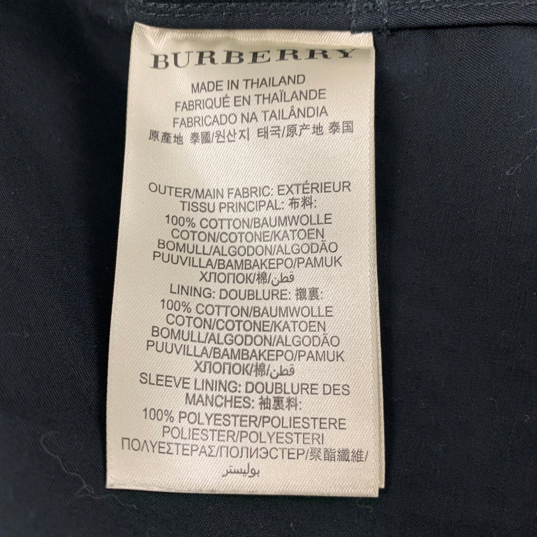 BURBERRY BRIT Size S Black Cotton Belted Trenchcoat