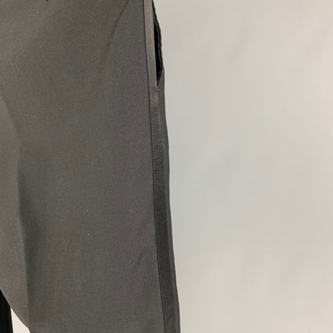 DOLCE & GABBANA Size 36 Black Wool Blend Tuxedo Dress Pants