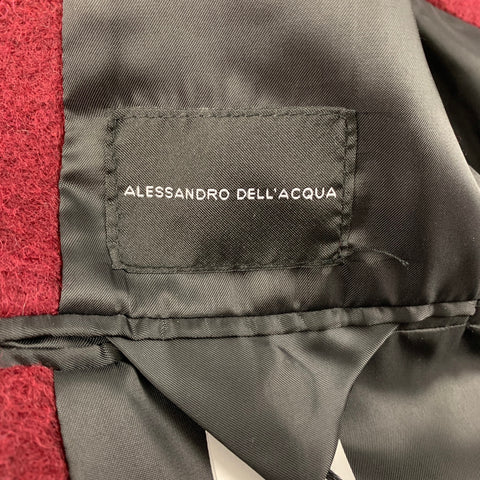 ALLESANDRO DELL' ACQUA Size 40 Burgundy Textured Wool Blend Coat