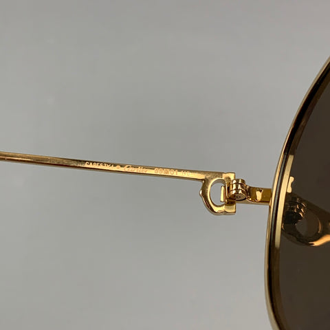 CARTIER Gold Metal Aviator Sunglasses