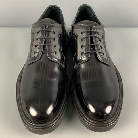 PAUL SMITH Size 11 Black Leather Lace Up Shoes