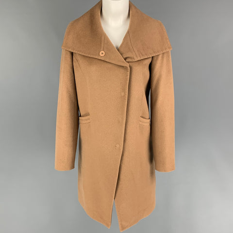 LAN JAENICKE Size S Camel Cashmere Hidden Snaps Coat