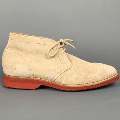 BRUNELLO CUCINELLI Camoscio Size 8.5 Stone Suede Ankle Boots