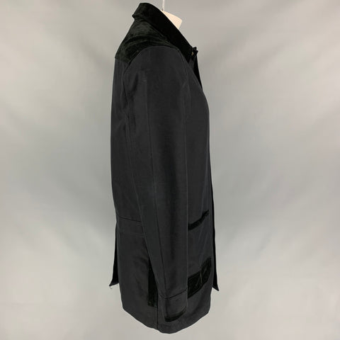 ALEXANDER WANG Size 46 Black  Nylon / Cotton Single Breasted Coat