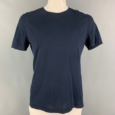 LOUIS VUITTON Size L Navy Cotton Crew-Neck T-shirt