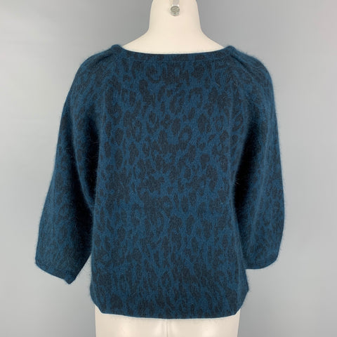 VANESSA BRUNO Size M/L Dark Blue Black Angora Blend Cardigan