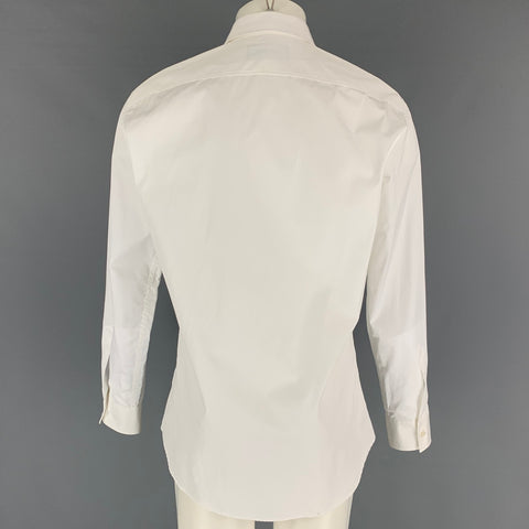 DSQUARED2 Size S White Cotton Hidden Placket Long Sleeve Shirt