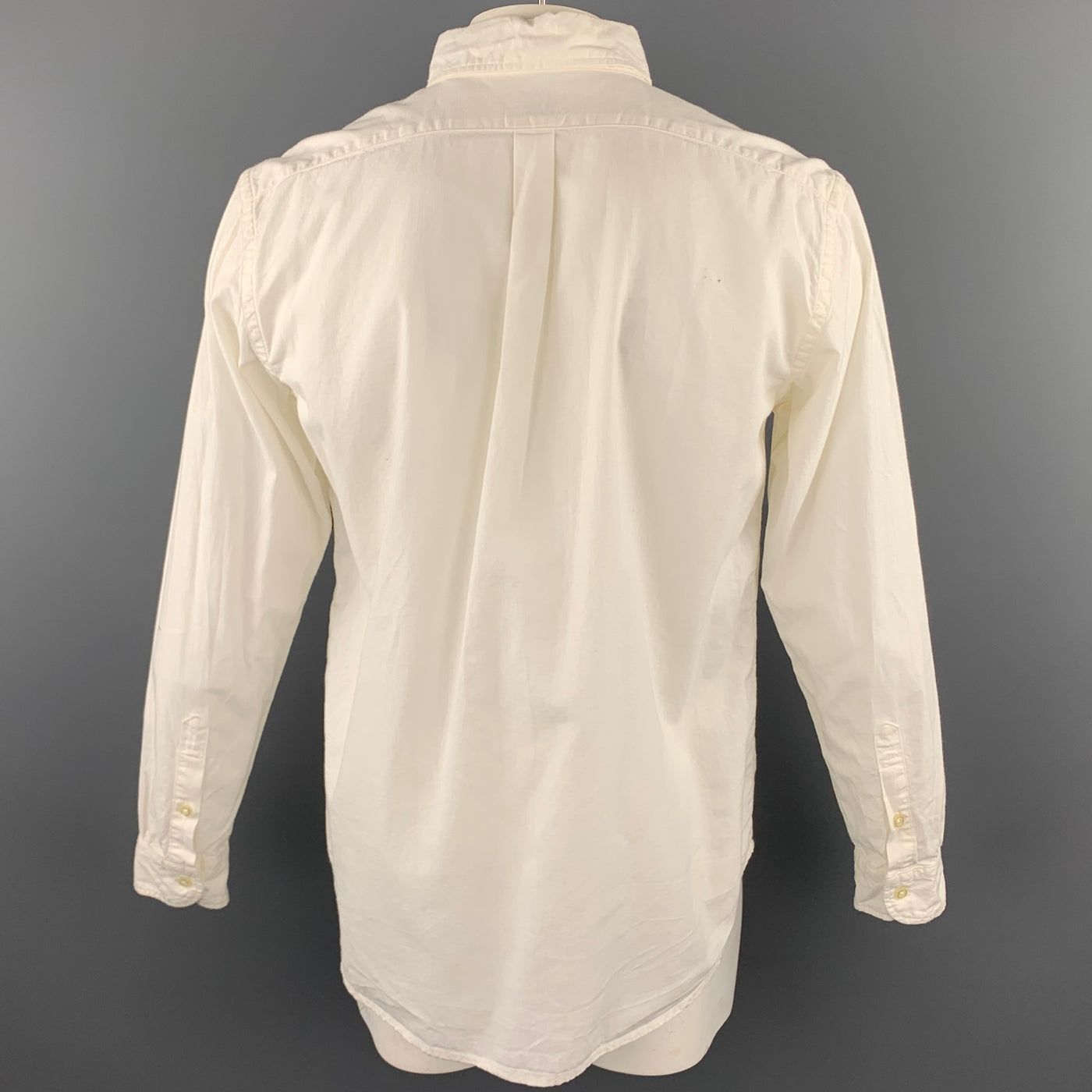 ORSLOW Size L White Cotton Button Down Long Sleeve Shirt