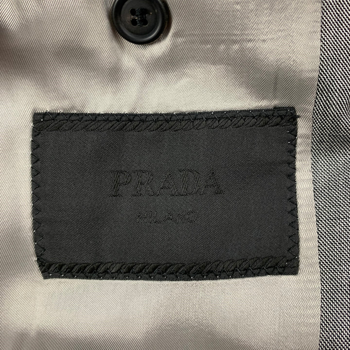 PRADA Taille 36 Costume à revers cranté en laine et soie gris clair