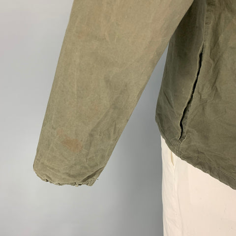 DE BONNE FACTURE Size M Green Olive Cotton Hooded Jacket