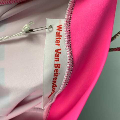 WALTER VAN BEIRENDONCK FW19 Size M Pink Purple Graphic Nylon Jersey Bike Top