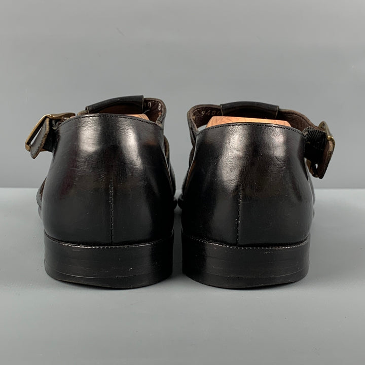 BRAGANO Taille 8 Sandales en cuir noir