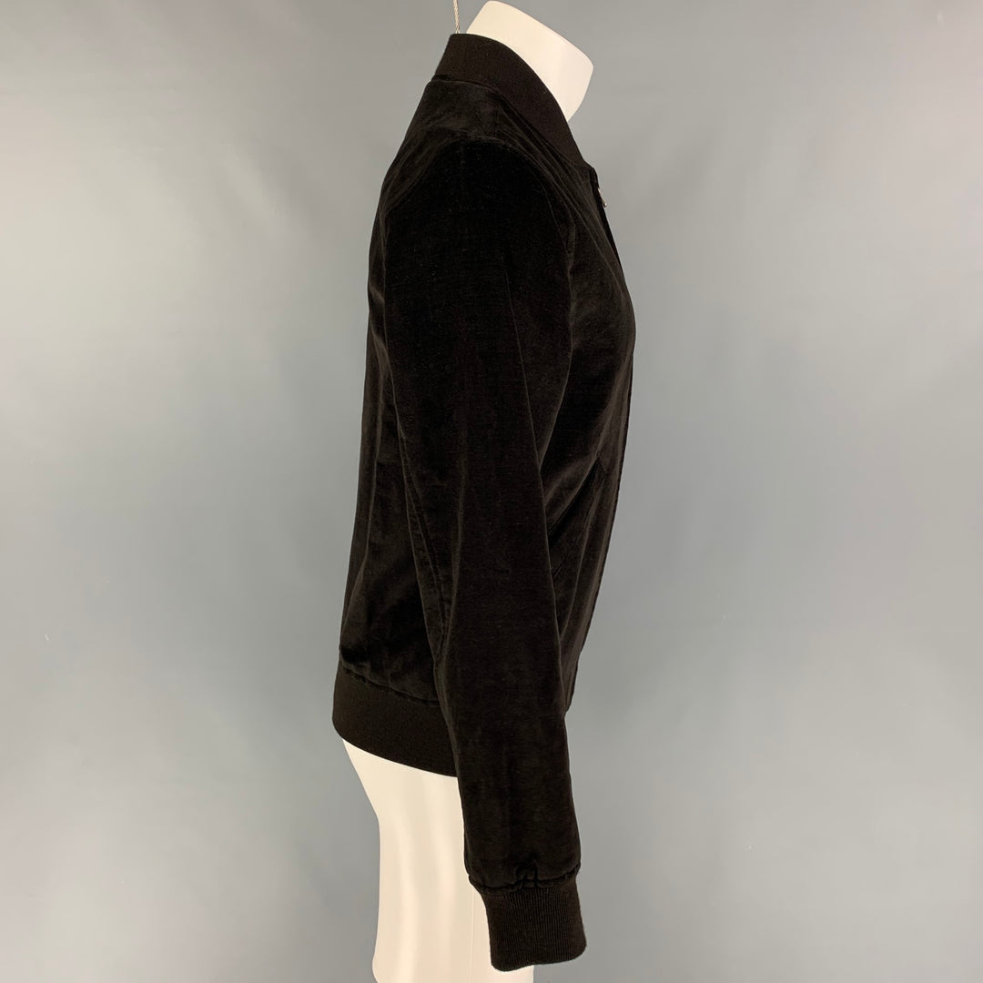 A.P.C. Size XS Brown Velvet Cotton Bomber Jacket