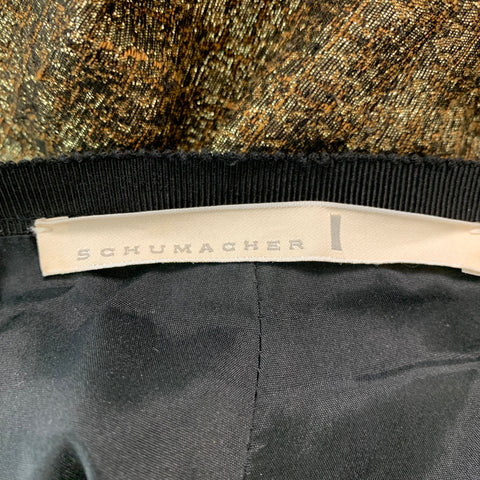 DOROTHEE SCHUMACHER Size XS Gold Black Polyester Wool Metallic Dress Pants