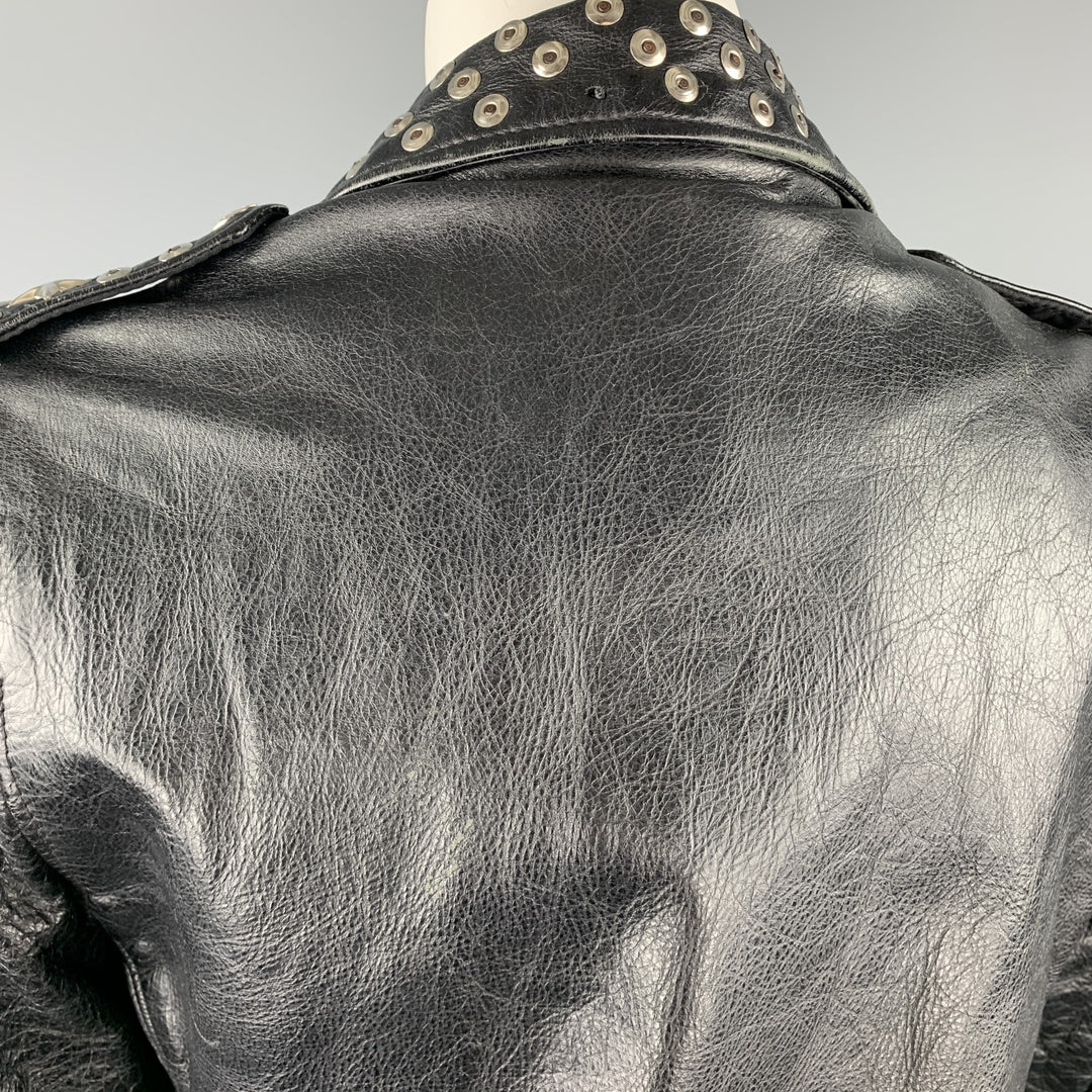 SCHOTT Limitd Edition Size S Black Leather Studded Biker Jacket