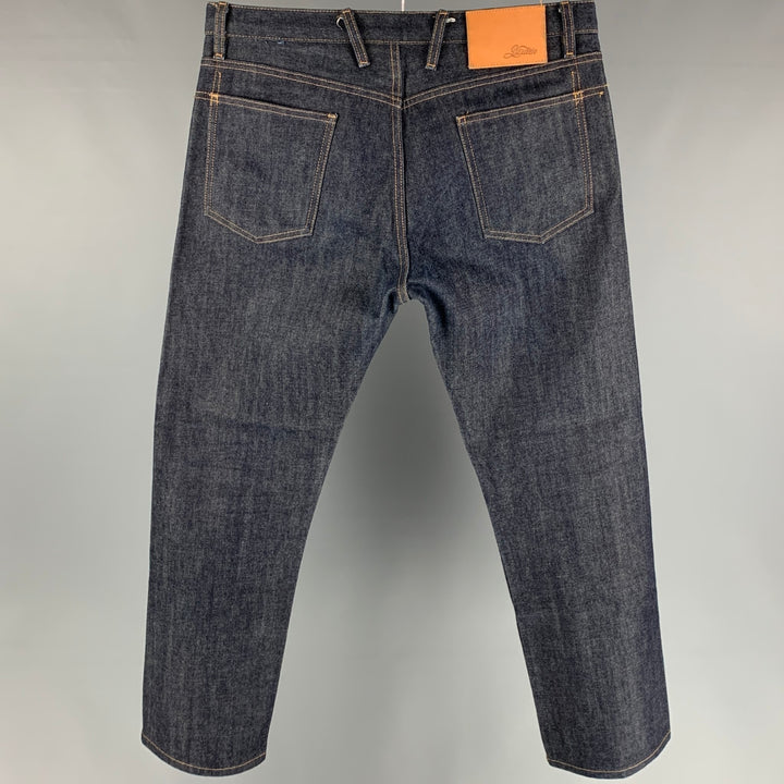 3SIXTEEN Size 34 Indigo Contrast Stitch Selvedge Denim Button Fly Jeans