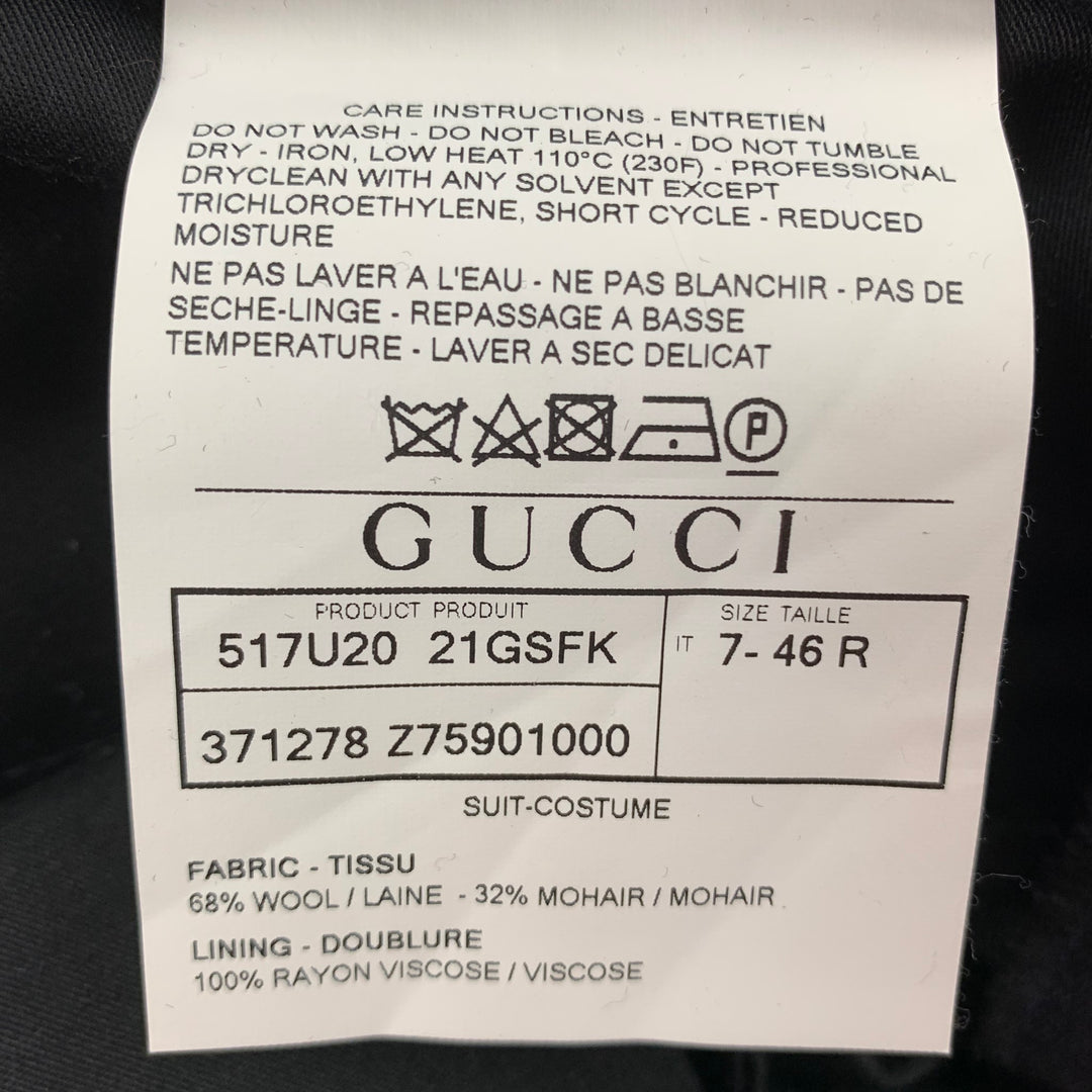 GUCCI by TOM FORD Talla 36 Traje de esmoquin con solapa de muesca de mohair de lana negra