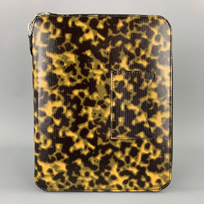 EMPORIO ARMANI Olive Camouflage Patent Leather iPad Case / Pouch