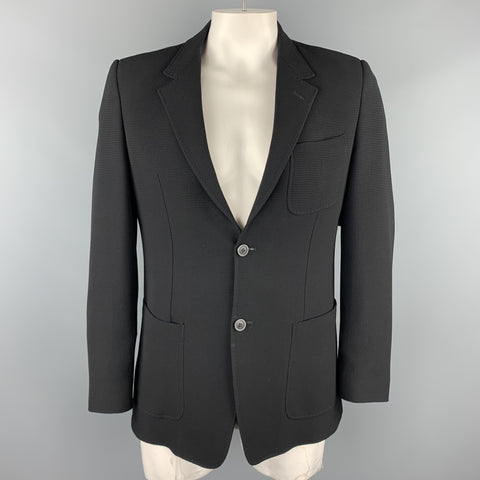 EMPORIO ARMANI Size 44 Black Textured Notch Lapel Sport Coat
