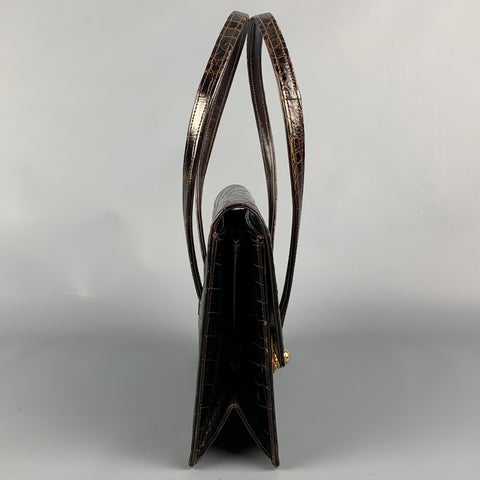 Vintage SACHA Brown Textured Alligator Leather Handbag