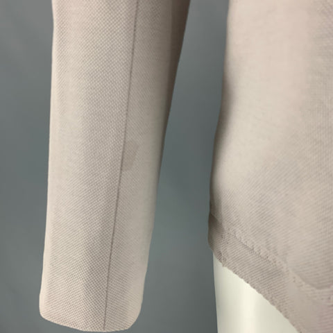 LANVIN Size 38 Light Gray Nailhead Cotton Notch Lapel Sport Coat