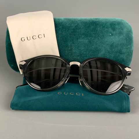 GUCCI Lunettes de soleil et lunettes en acétate de titane gris argent