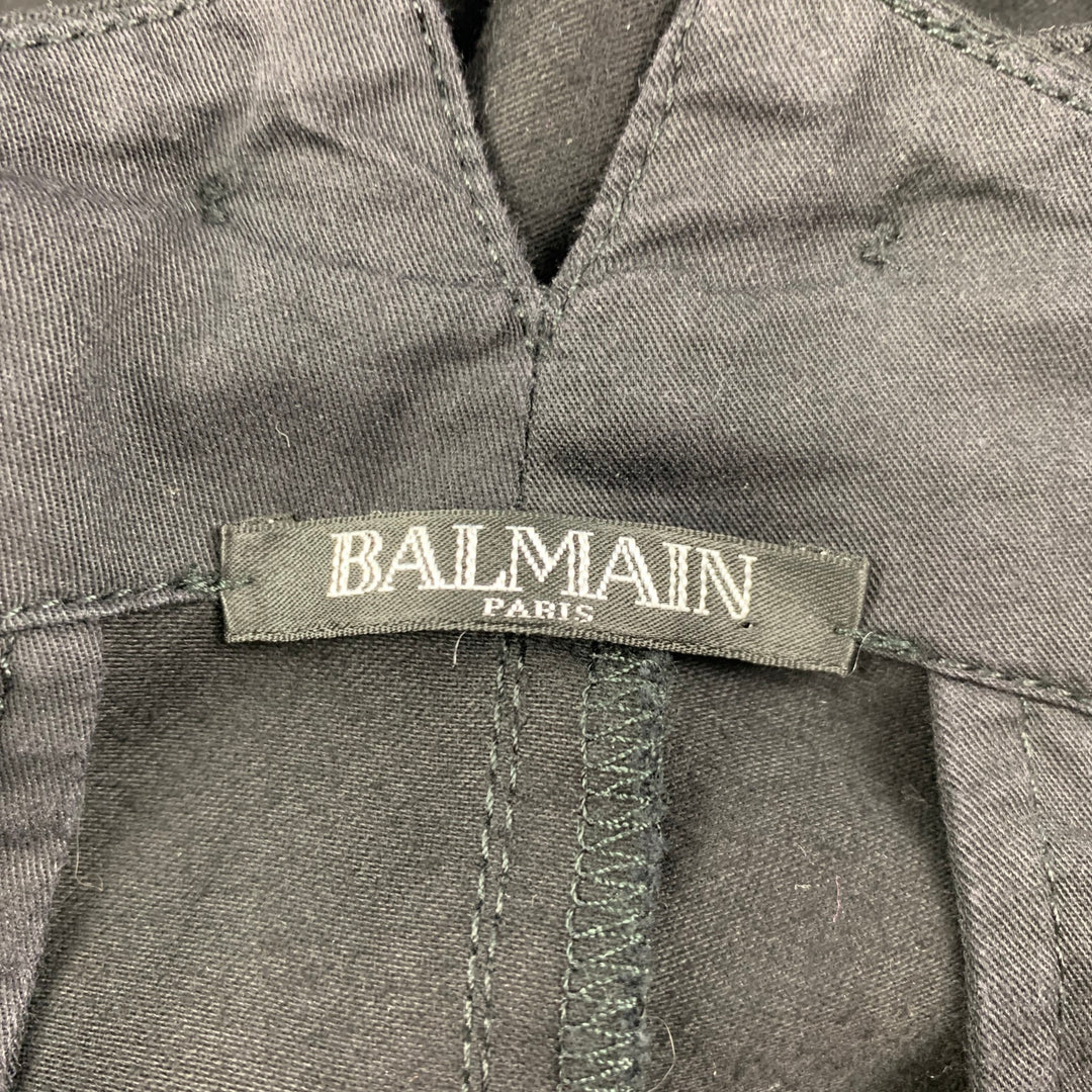 BALMAIN Size S Black Cotton Jodhpurs Casual Pants