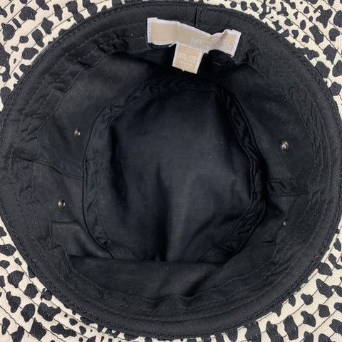 MICHAEL by MICHAEL KORS Size One Size Black White Animal Print Canvas Hats