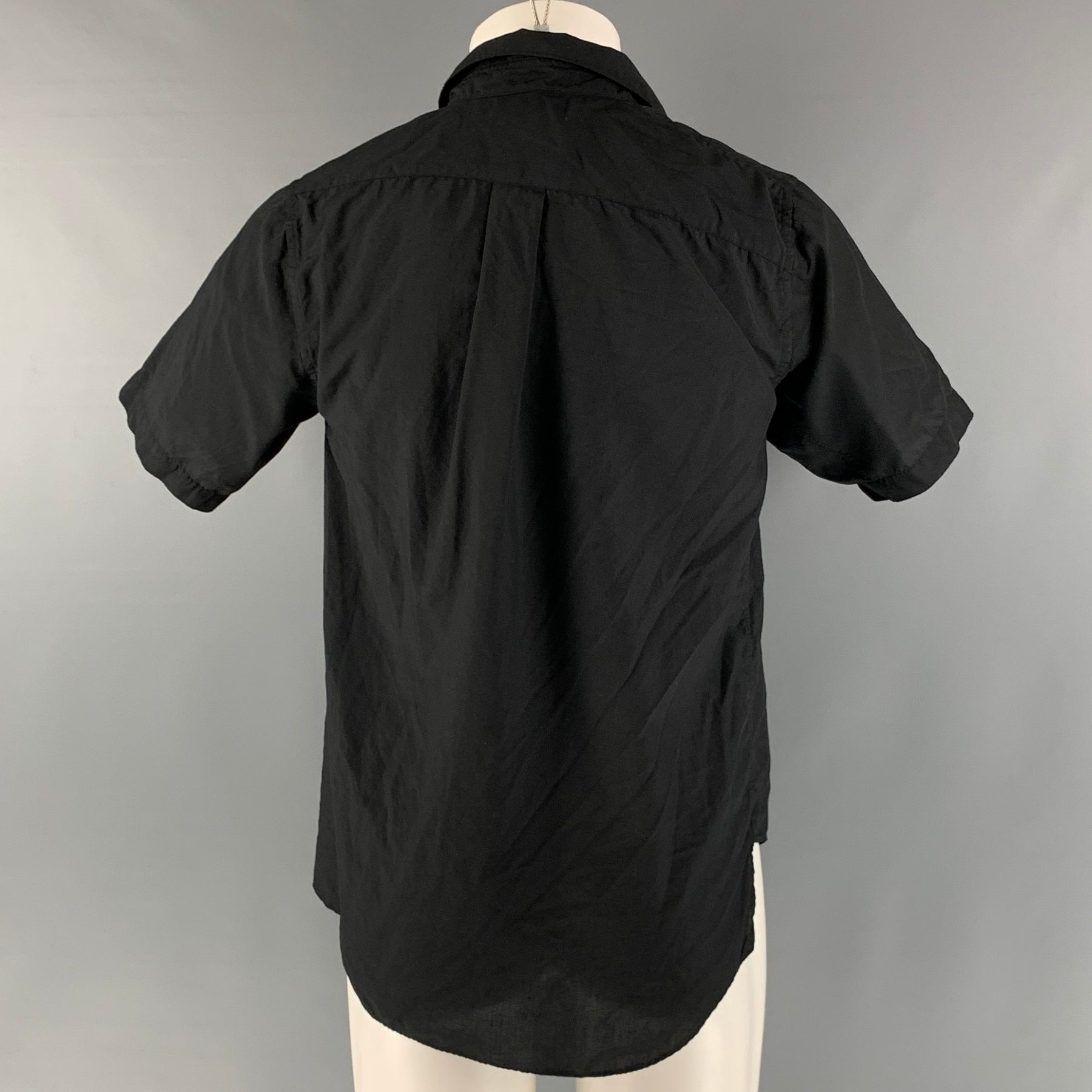 COMME des GARCONS Size S Black Polyester Asymmetrical Short Sleeve