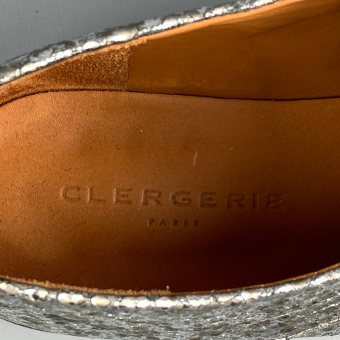 ROBERT CLERGERIE Size 8.5 Silver Leather Metallic Lace Up Shoes
